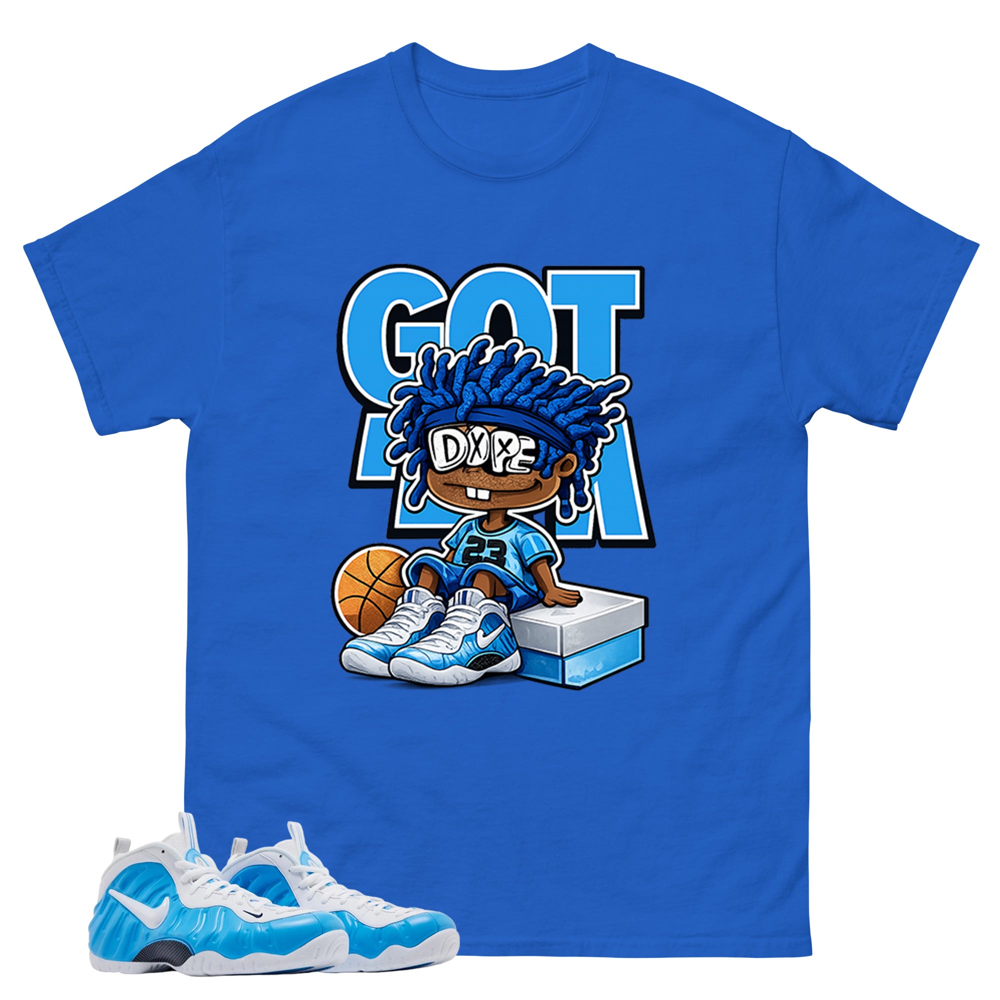 Got Em Dope Graphic Tee, Shirt to Match Air Foamposite Pro University Blue, Air Foamposite Unisex Blue Shirt