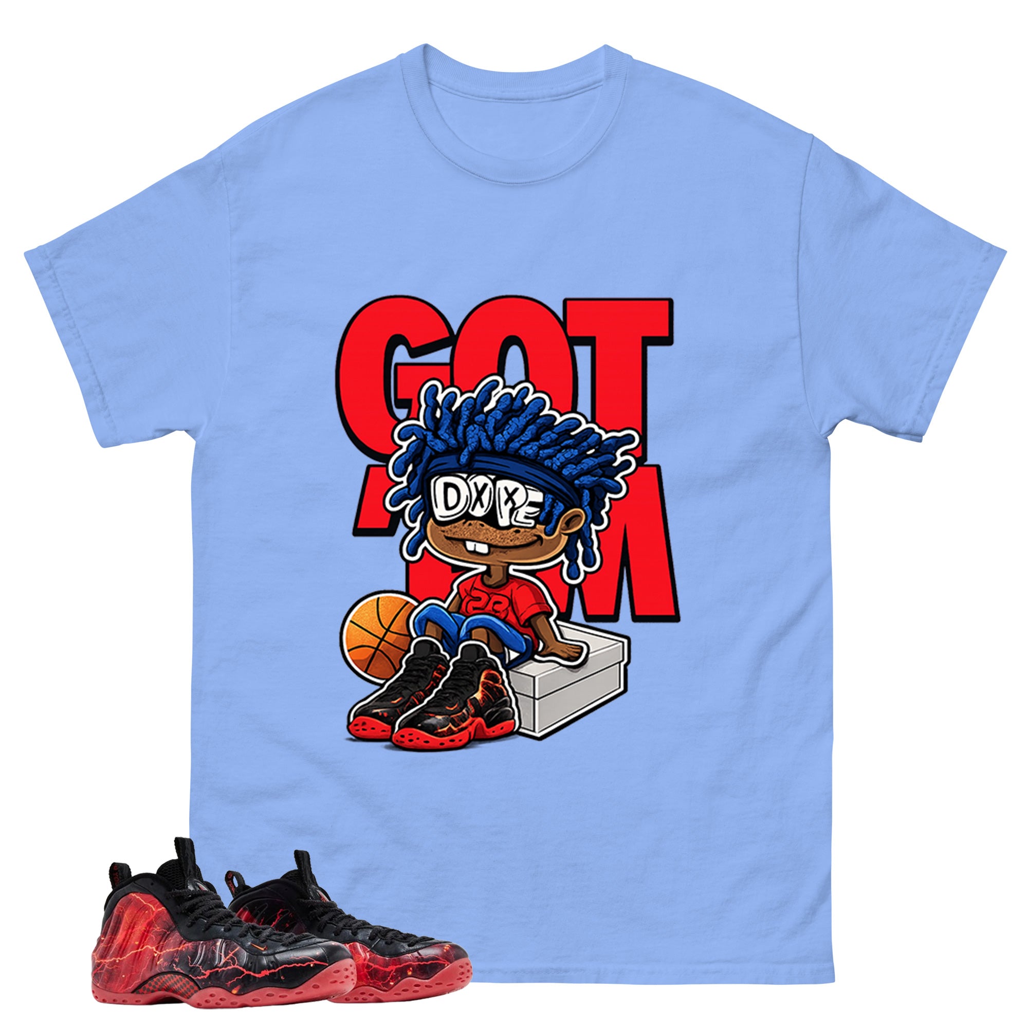 Got Em Dope Graphic Tee, Shirt to Match Air Foamposite Stranger Things, Air Foamposite Unisex Blue Shirt