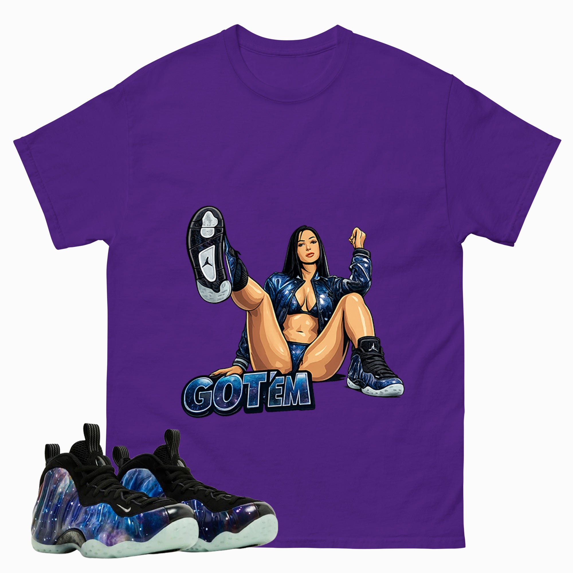 Got Em Baby Graphic Tee, Shirt to Match Air Foamposite One Galaxy, Air Foamposite Unisex Black Shirt