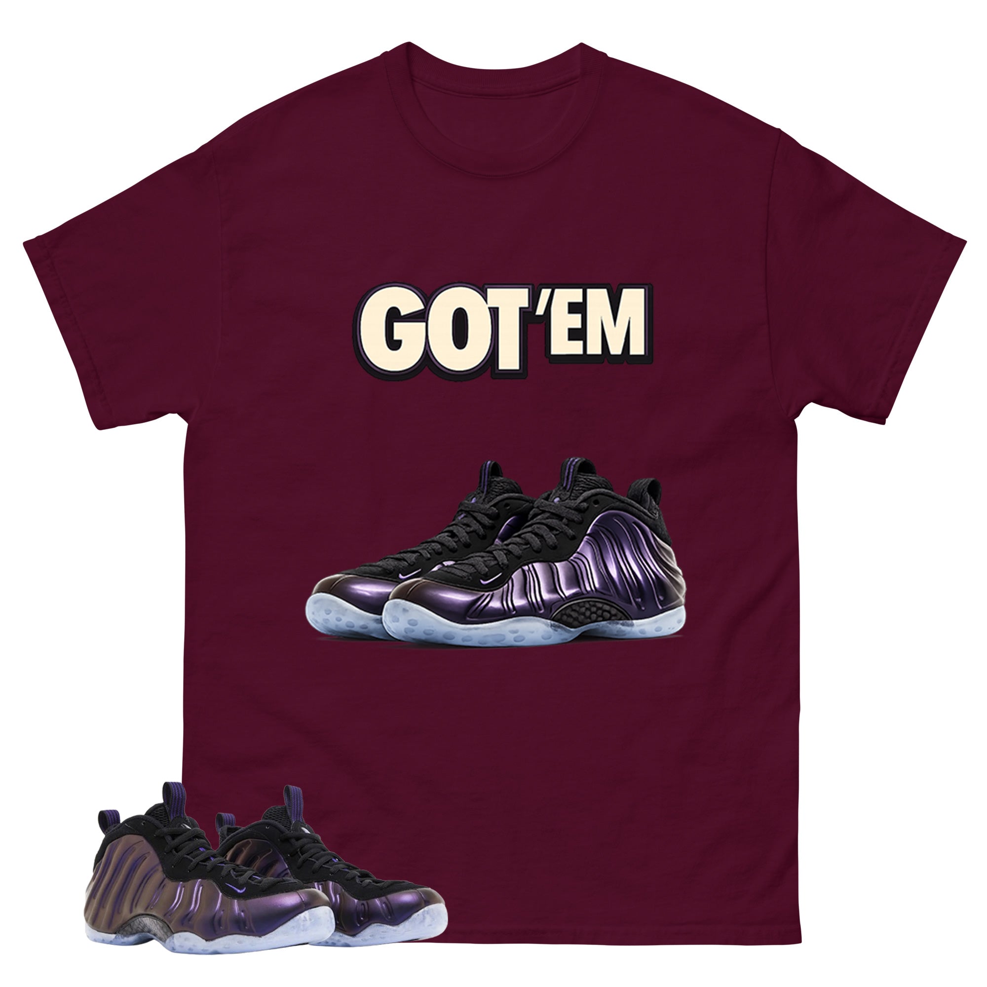 Got Em Graphic Tee, Shirt to Match Air Foamposite One Eggplant, Air Foamposite Unisex Purple Shirt