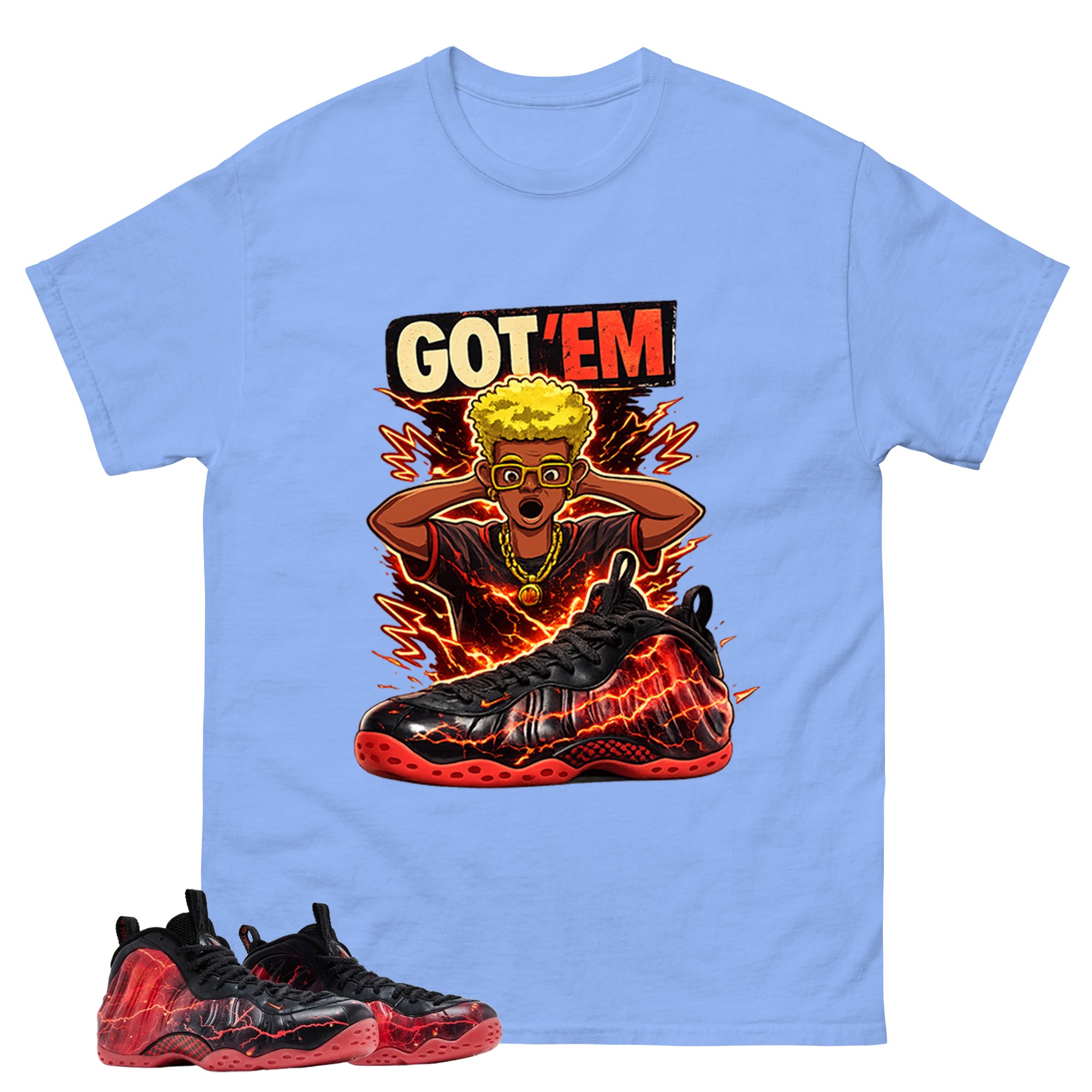 Got Em Graphic Tee, Shirt to Match Air Foamposite Stranger Things, Air Foamposite Unisex Blue Shirt
