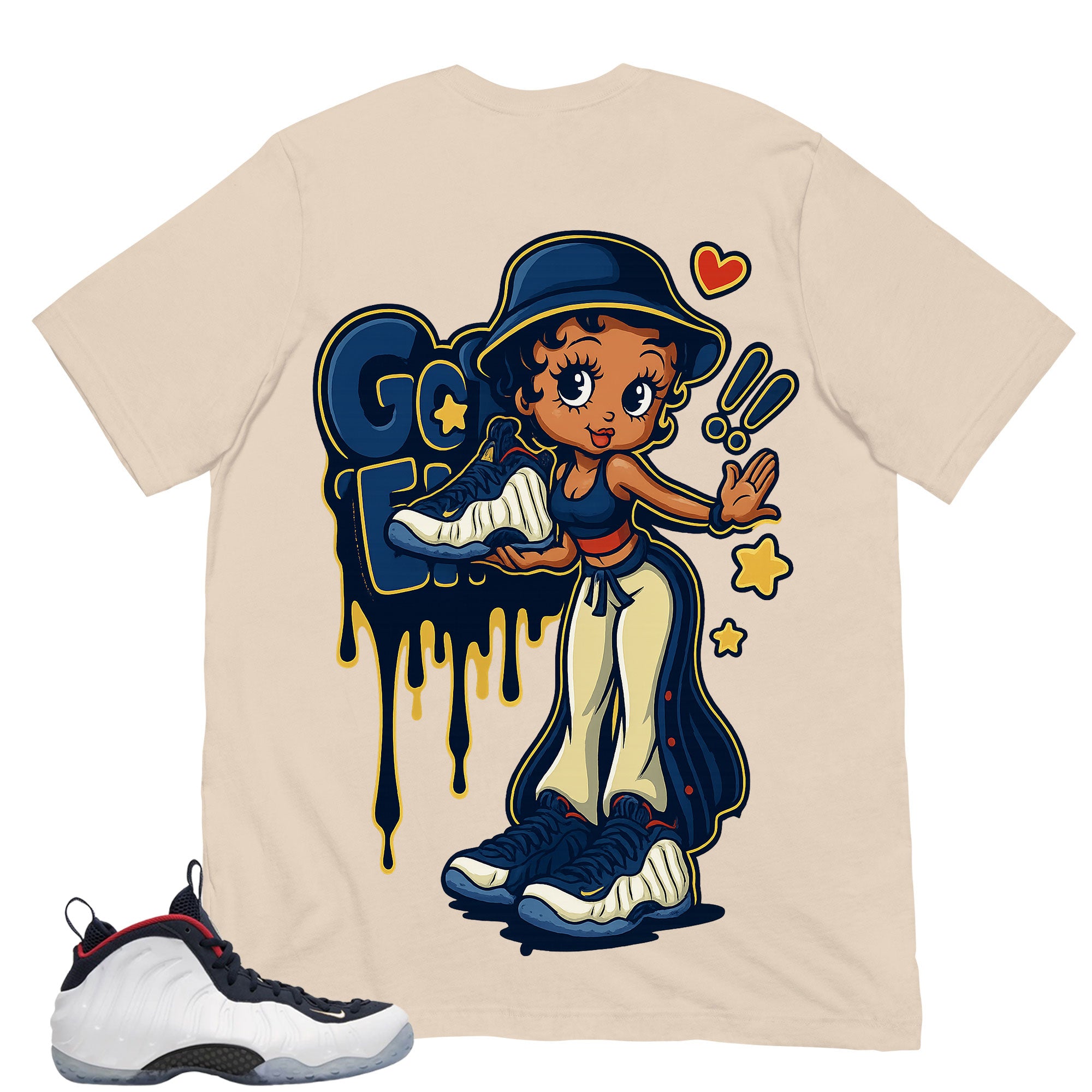 Got 'Em Lady Shirt - Match Air Foamposite One PRM Olympic