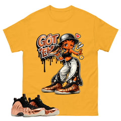 Got Em Lady Graphic Tee, Shirt to Match Air Foamposite One Copper, Air Foamposite Unisex Black Shirt