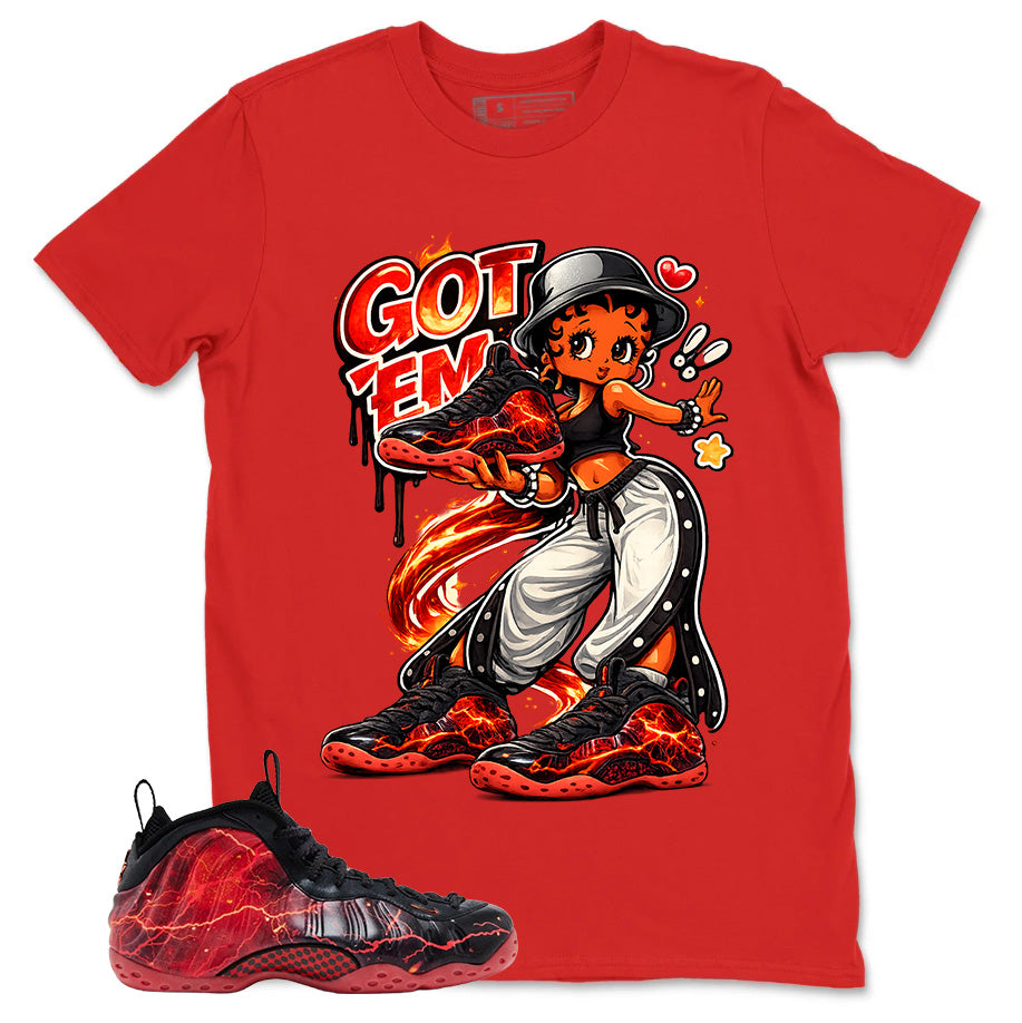 Got Em Lady Graphic Tee, Shirt to Match Air Foamposite Stranger Things, Air Foamposite Unisex Blue Shirt