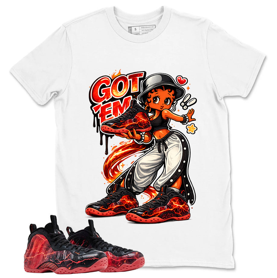 Got Em Lady Graphic Tee, Shirt to Match Air Foamposite Stranger Things, Air Foamposite Unisex Blue Shirt