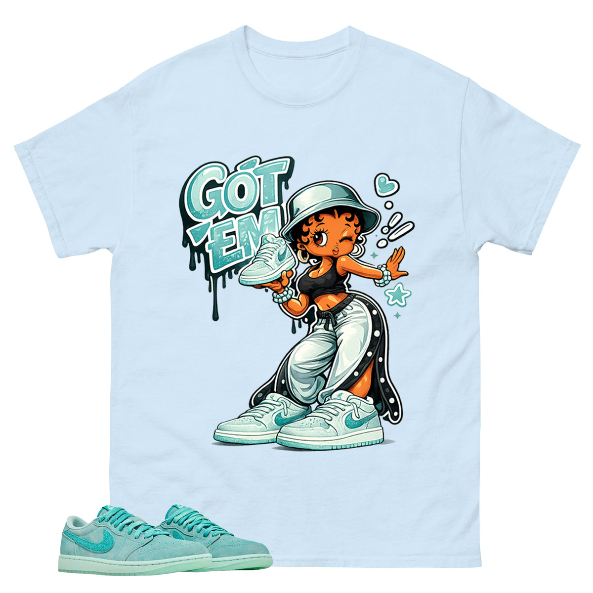 Got Em Lady Shirt - Match Womens Air Jordan 1 Washed Teal