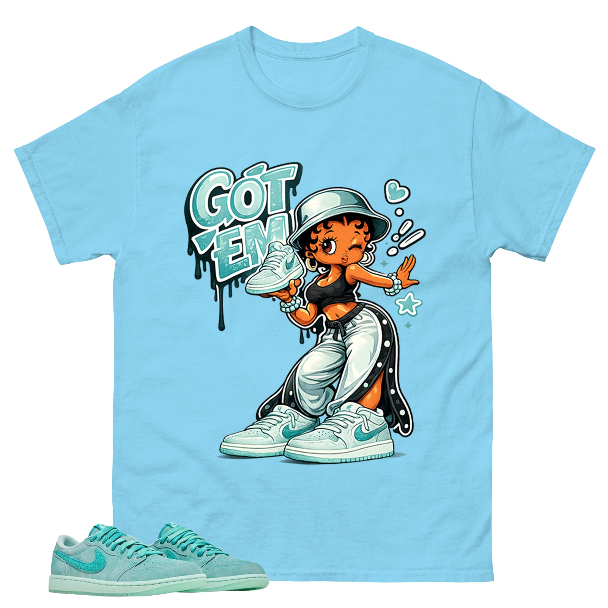 Got Em Lady Shirt - Match Womens Air Jordan 1 Washed Teal