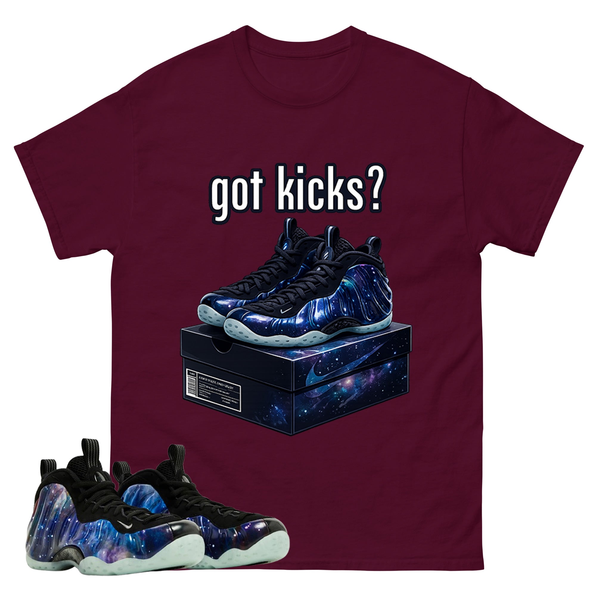Got Kicks Graphic Tee, Shirt to Match Air Foamposite One Galaxy, Air Foamposite Unisex Black Shirt