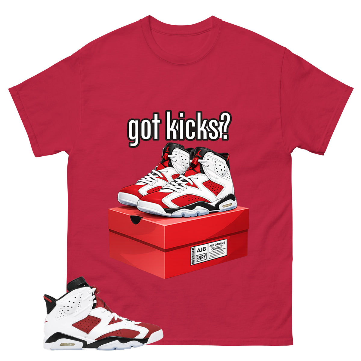 Got Kicks Shirt - Match White Air Jordan 6 Carmine