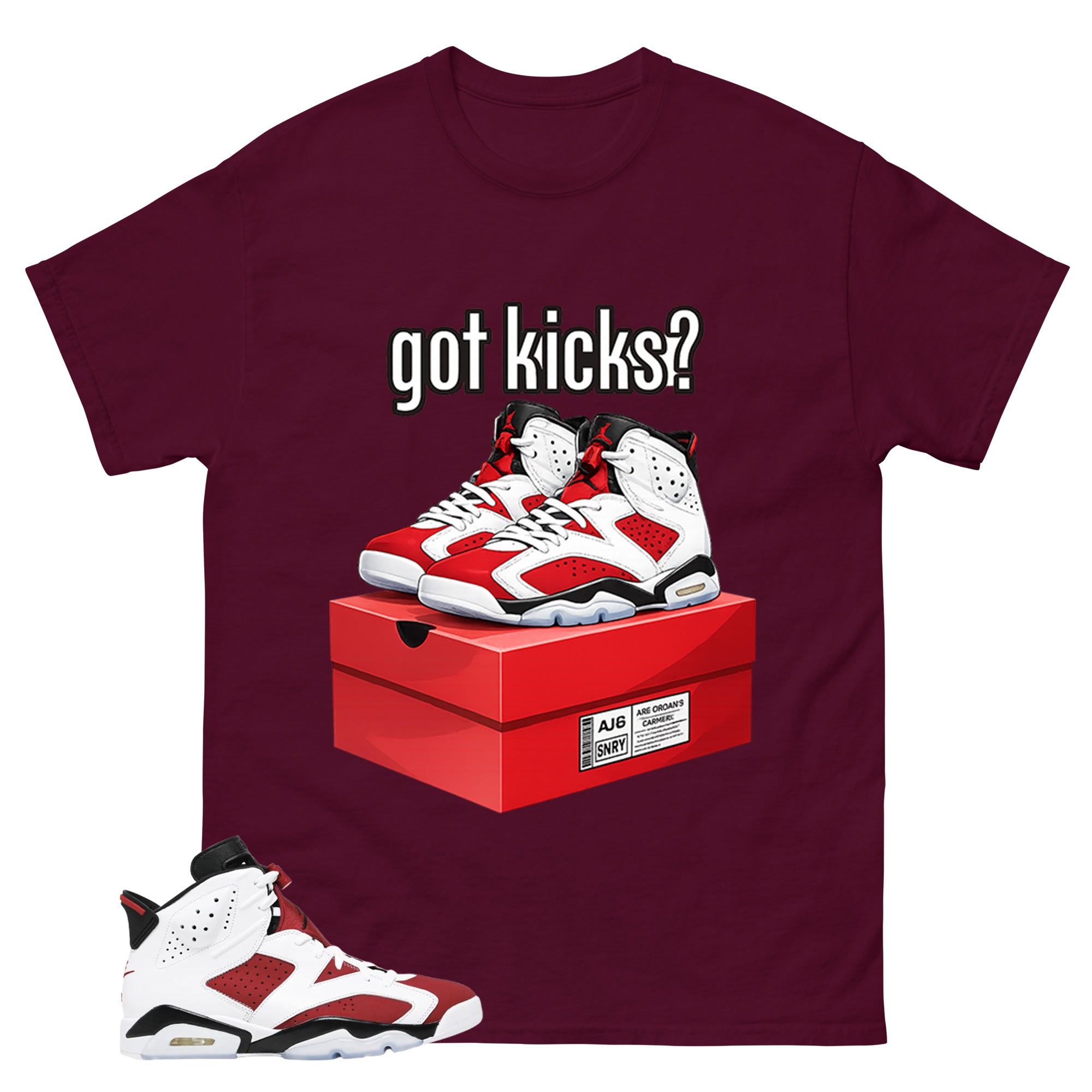 Got Kicks Shirt - Match White Air Jordan 6 Carmine