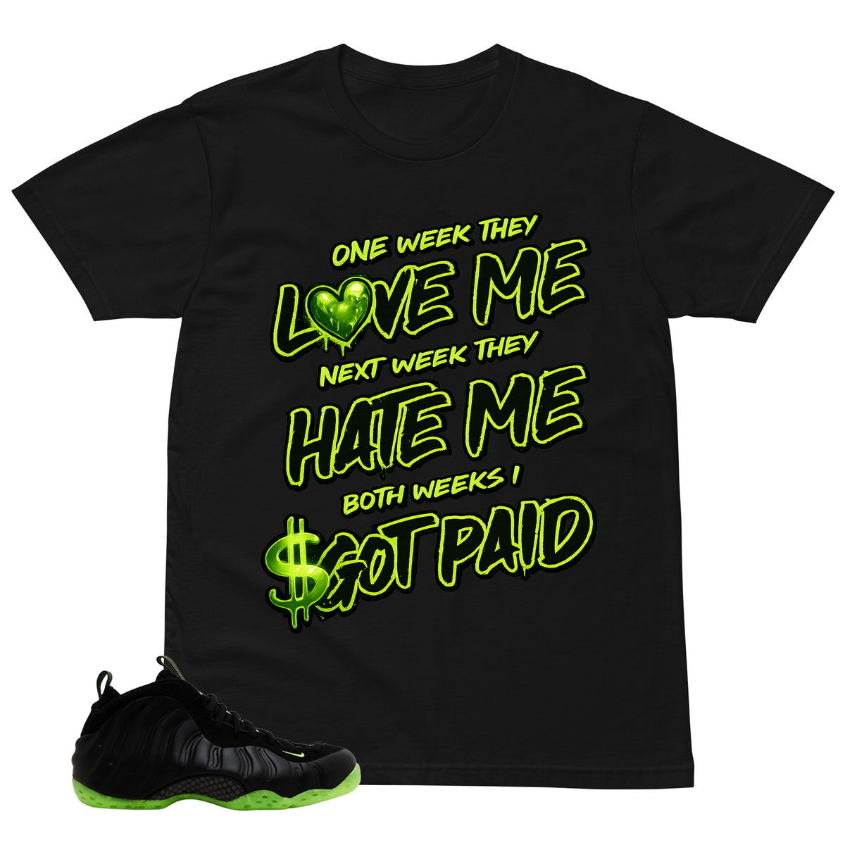Got Paid Shirt - Match Air Foamposite One Black Volt