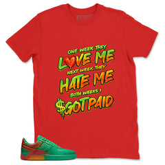 Got Paid Shirt - Match Air Force 1 Stadium Green Crimson