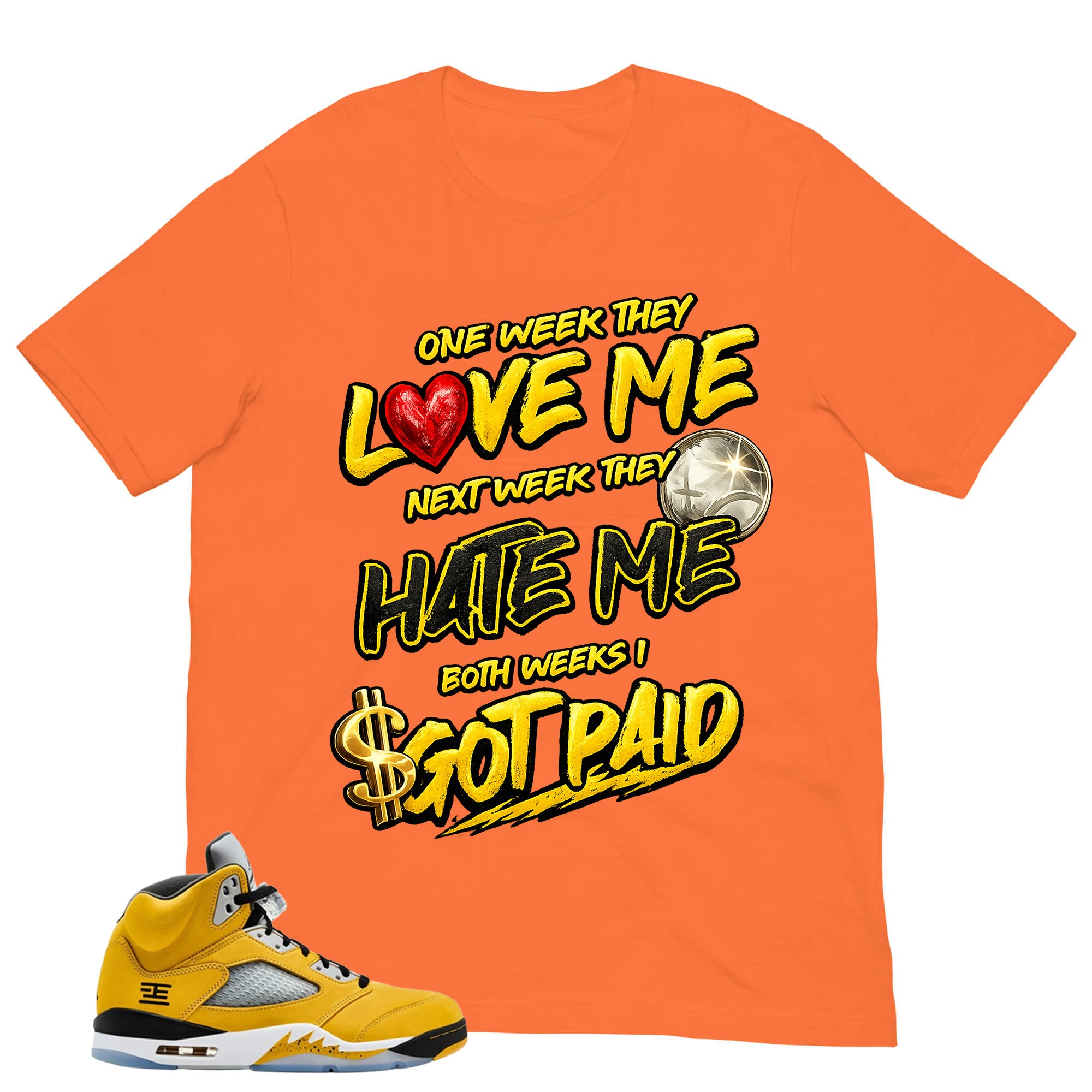 Graphic Tee to Matching T23 Tokyo 5s Got Paid Shirt