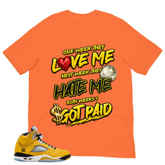 Graphic Tee to Matching T23 Tokyo 5s Got Paid Shirt