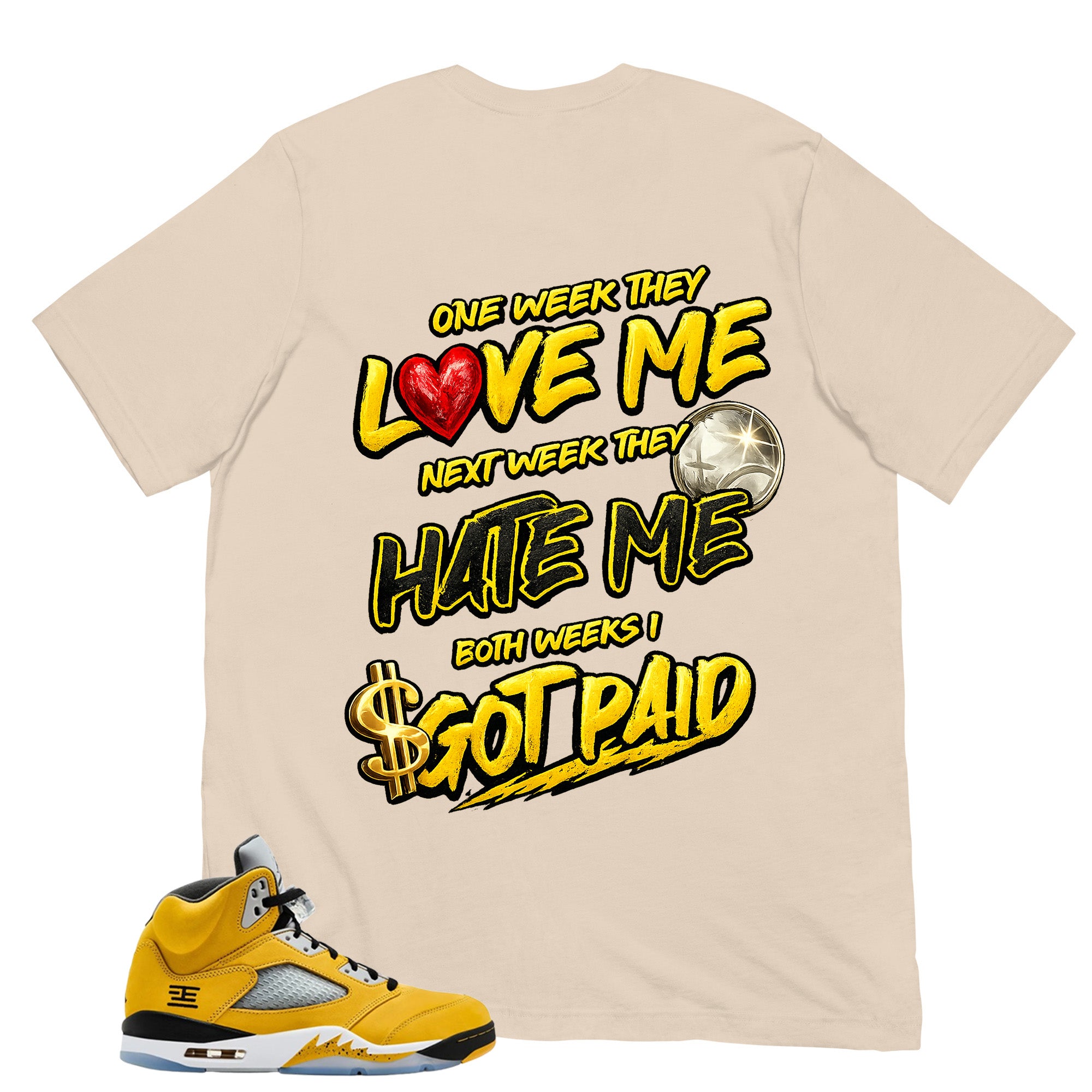 Graphic Tee to Matching T23 Tokyo 5s Got Paid Shirt