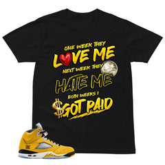 Graphic Tee to Matching T23 Tokyo 5s Got Paid Shirt