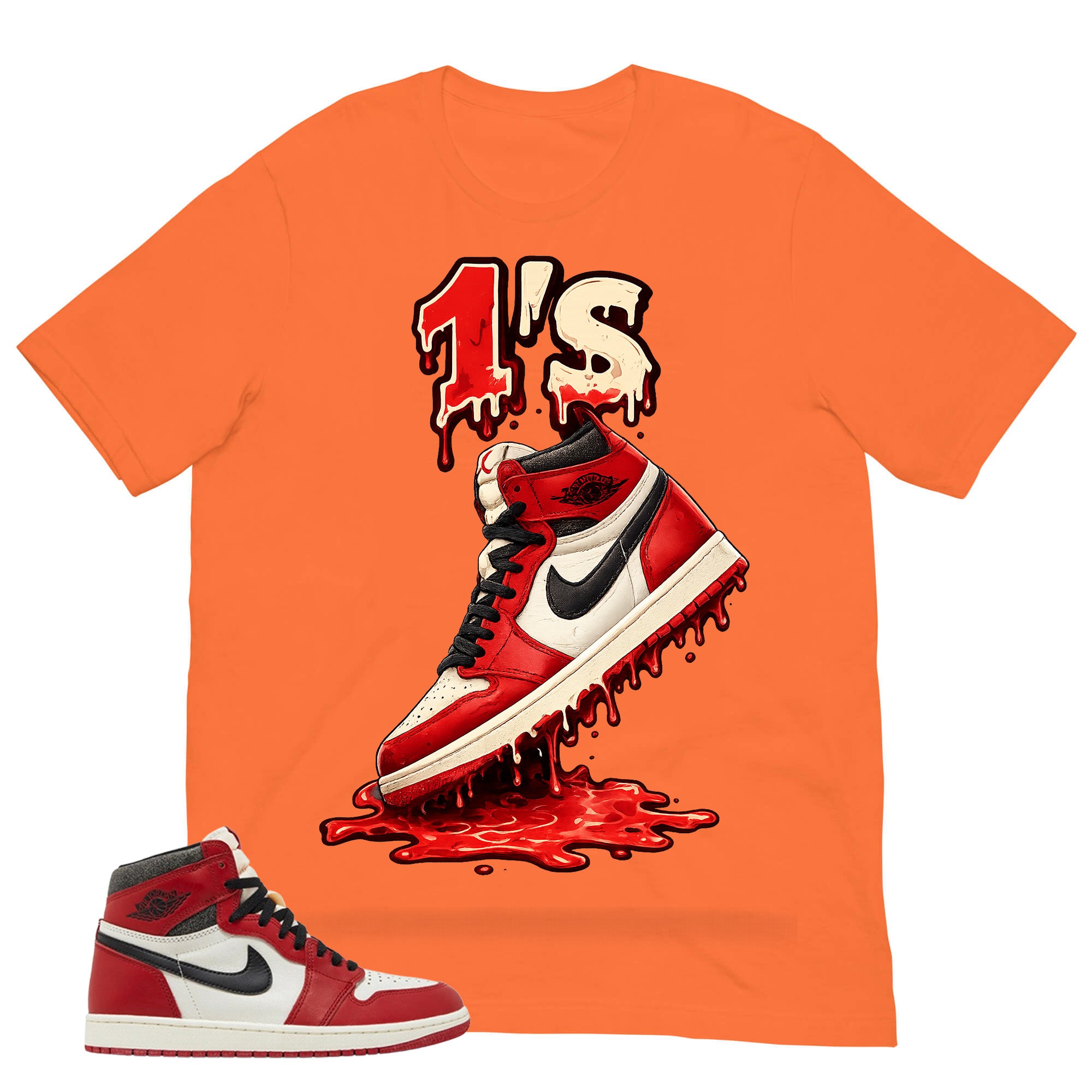 Graphic Tee 1's Dripping Shirt - to Matching Air Jordan 1 Chicago Lost & Found | Zadago