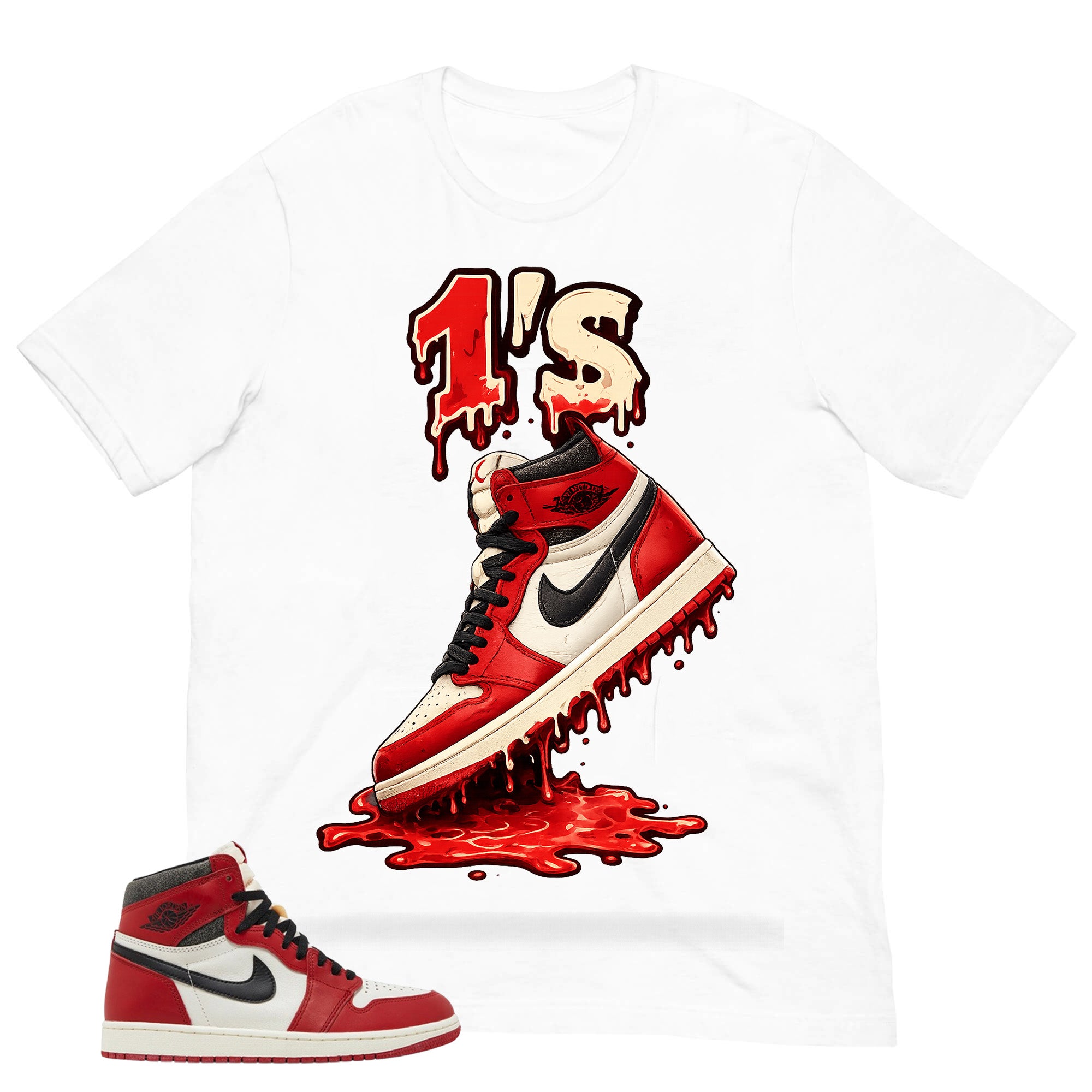 Graphic Tee 1's Dripping Shirt - to Matching Air Jordan 1 Chicago Lost & Found | Zadago