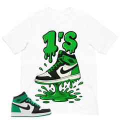 Graphic Tee 1's Dripping Shirt - to Matching Air Jordan 1 Lucky Green | Zadago