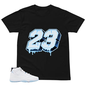 Graphic Tee 23 Dripping MJ Shirt - to Matching Air Jordan 11 Legend Blue | Zadago