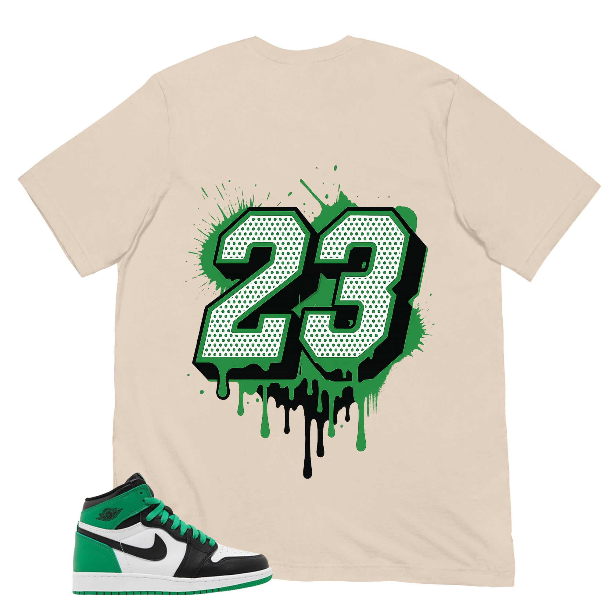 Graphic Tee 23 Dripping Shirt - to Matching Air Jordan 1 Lucky Green | Zadago