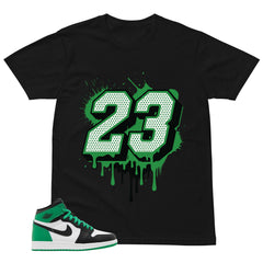 Graphic Tee 23 Dripping Shirt - to Matching Air Jordan 1 Lucky Green | Zadago