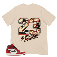 Graphic Tee 23 Flight MJ Shirt - to Matching Air Jordan 1 Chicago Lost & Found | Zadago