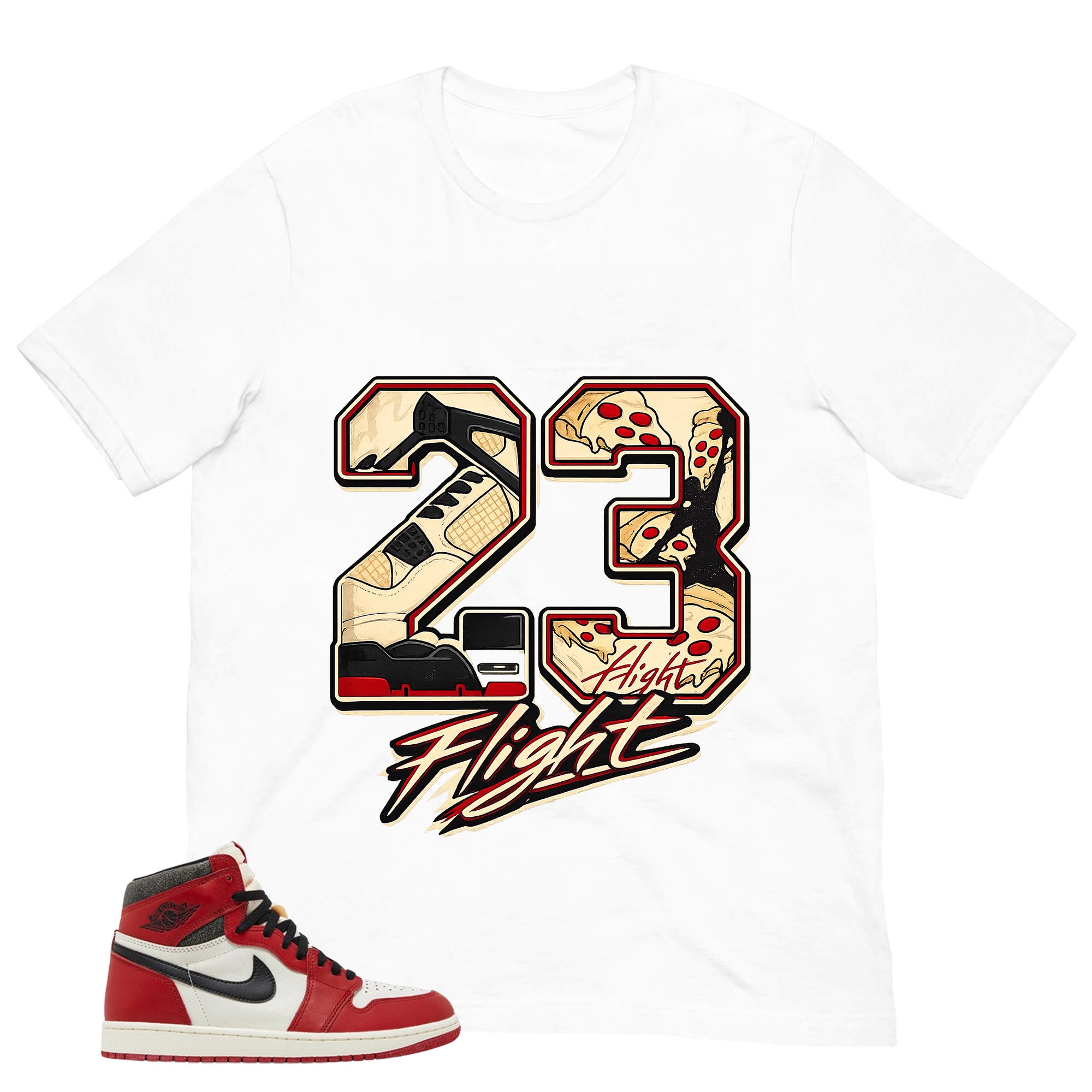 Graphic Tee 23 Flight MJ Shirt - to Matching Air Jordan 1 Chicago Lost & Found | Zadago
