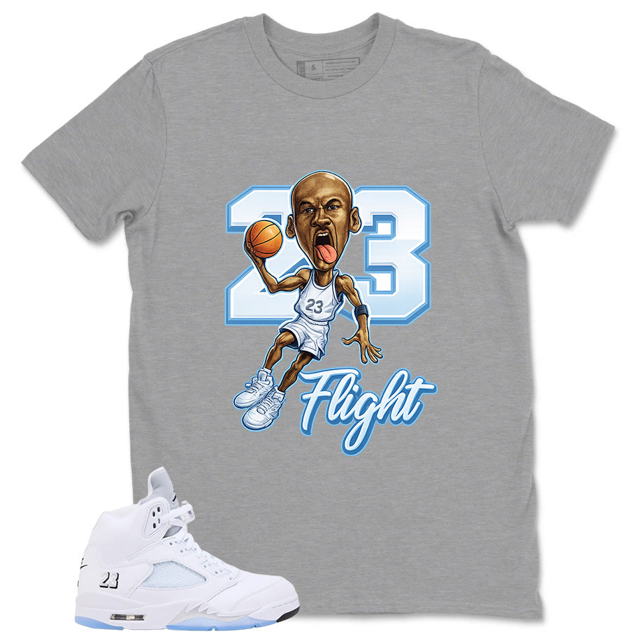 Graphic Tee 23 Flight MJ Shirt - to Matching Air Jordan 5 White Metallic | Zadago