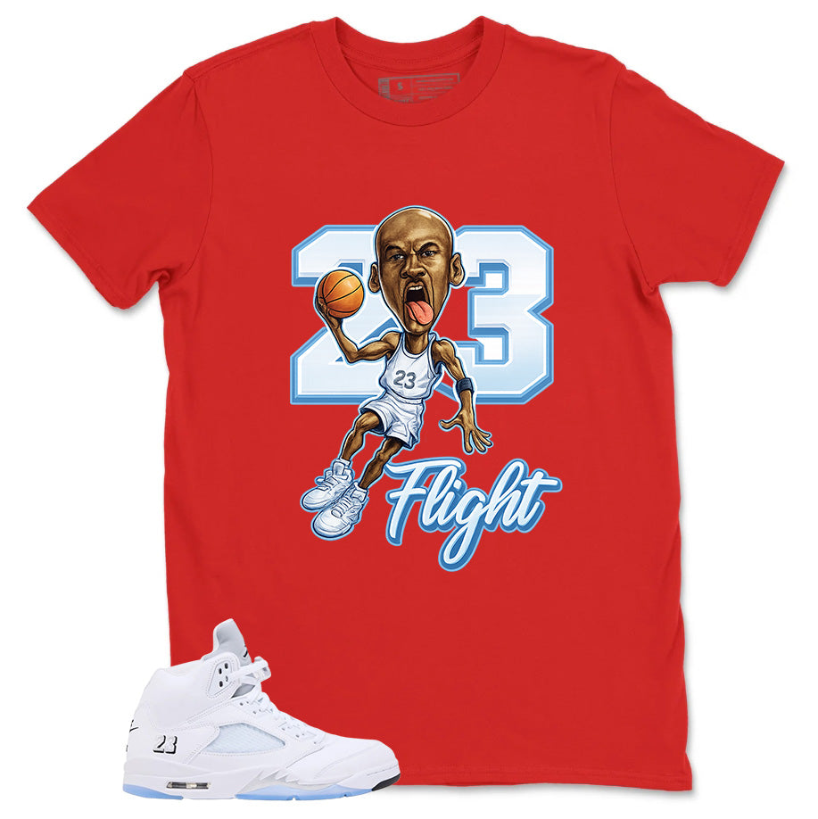 Graphic Tee 23 Flight MJ Shirt - to Matching Air Jordan 5 White Metallic | Zadago