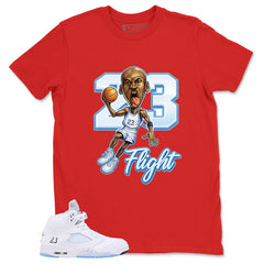 Graphic Tee 23 Flight MJ Shirt - to Matching Air Jordan 5 White Metallic | Zadago