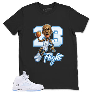 Graphic Tee 23 Flight MJ Shirt - to Matching Air Jordan 5 White Metallic | Zadago