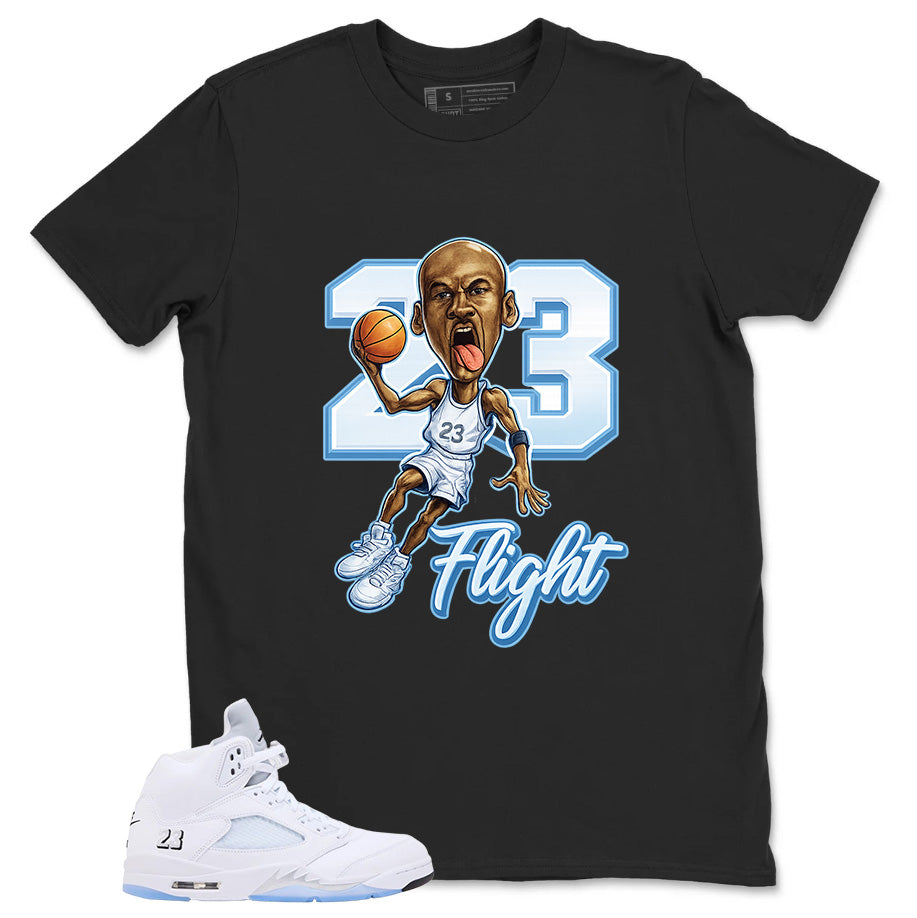 Graphic Tee 23 Flight MJ Shirt - to Matching Air Jordan 5 White Metallic | Zadago