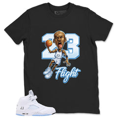 Graphic Tee 23 Flight MJ Shirt - to Matching Air Jordan 5 White Metallic | Zadago