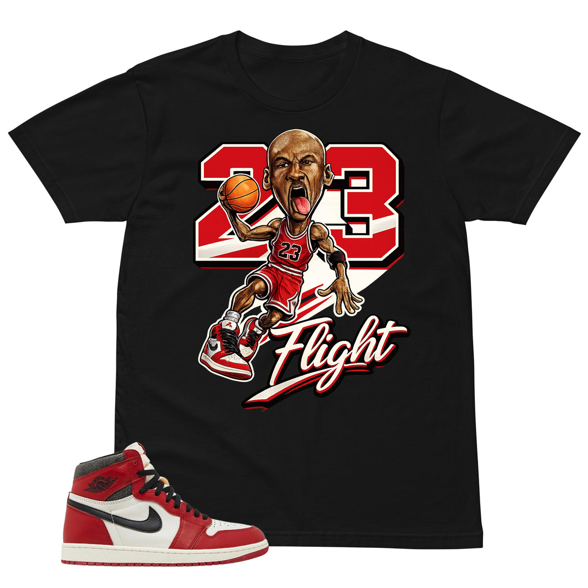 Graphic Tee 23 Flight Shirt - to Matching Air Jordan 1 Chicago Lost & Found | Zadago