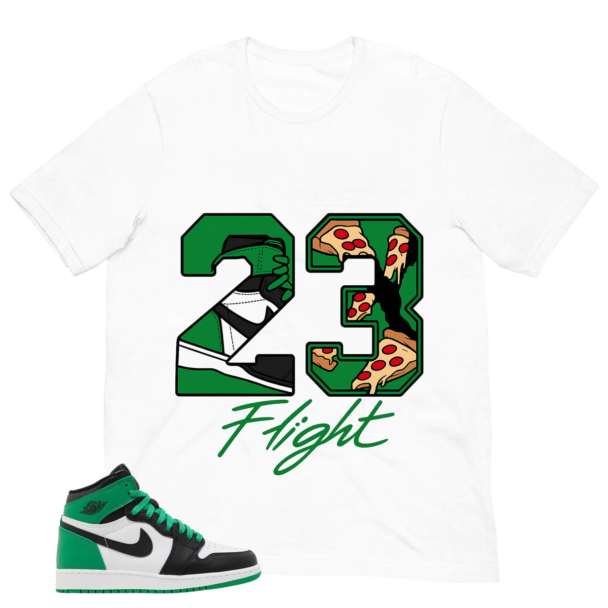 Graphic Tee 23 Flight Shirt - to Matching Air Jordan 1 Lucky Green | Zadago