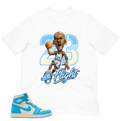 Graphic Tee 23 Flight Shirt - to Matching Air Jordan 1 UNC Reimagined | Zadago