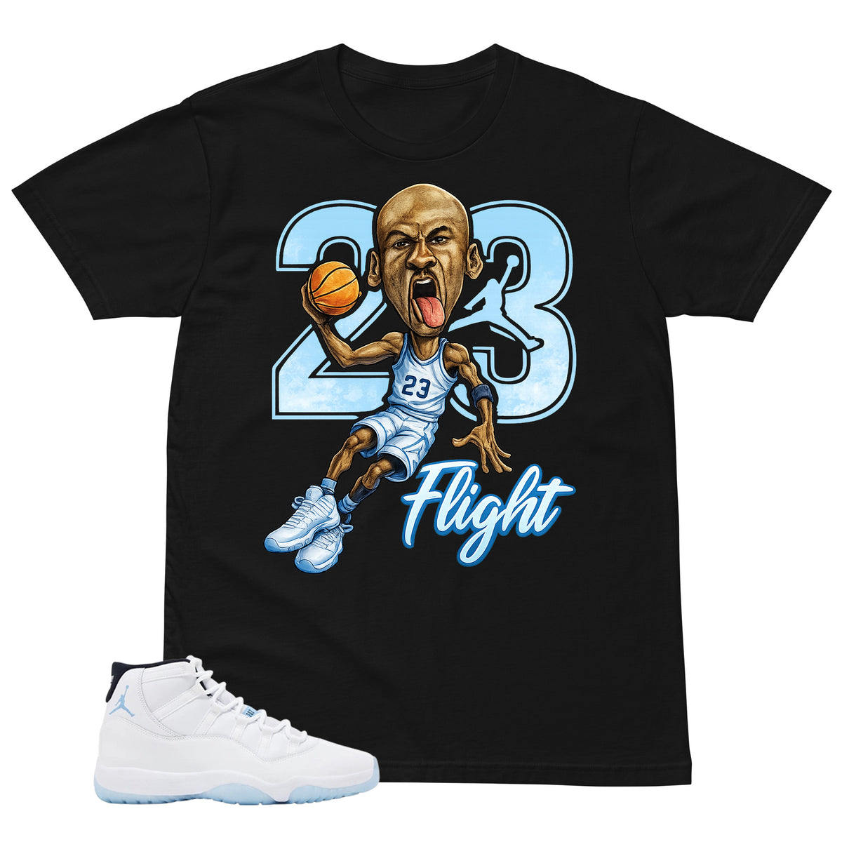 Graphic Tee 23 Flight Shirt - to Matching Air Jordan 11 Legend Blue | Zadago