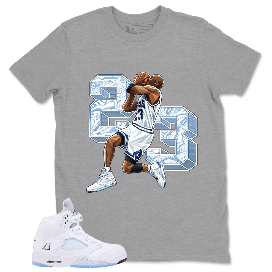 Graphic Tee 23 Legend MJ Shirt - to Matching Air Jordan 5 White Metallic | Zadago