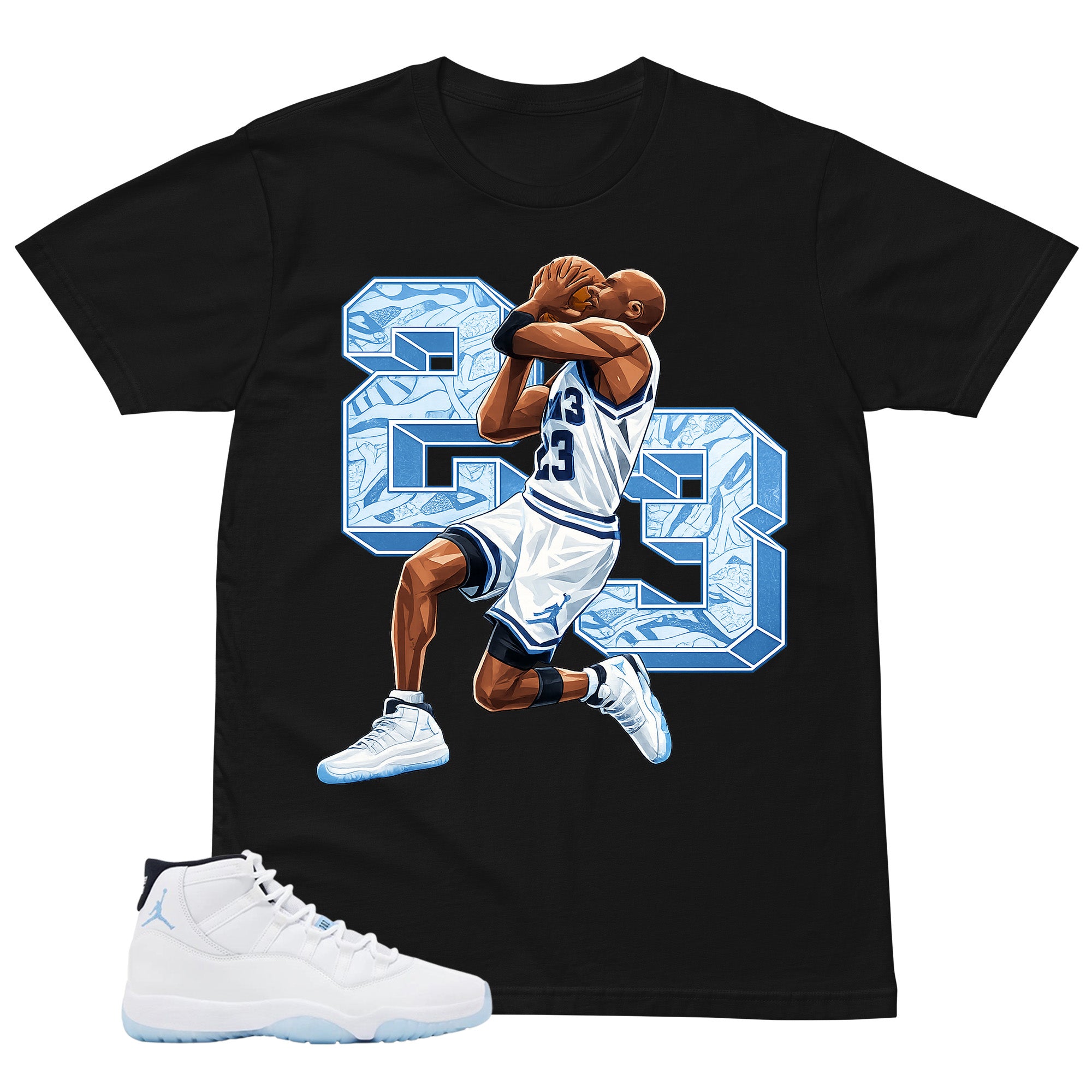 Graphic Tee 23 MJ Flight Shirt - to Matching Air Jordan 11 Legend Blue | Zadago