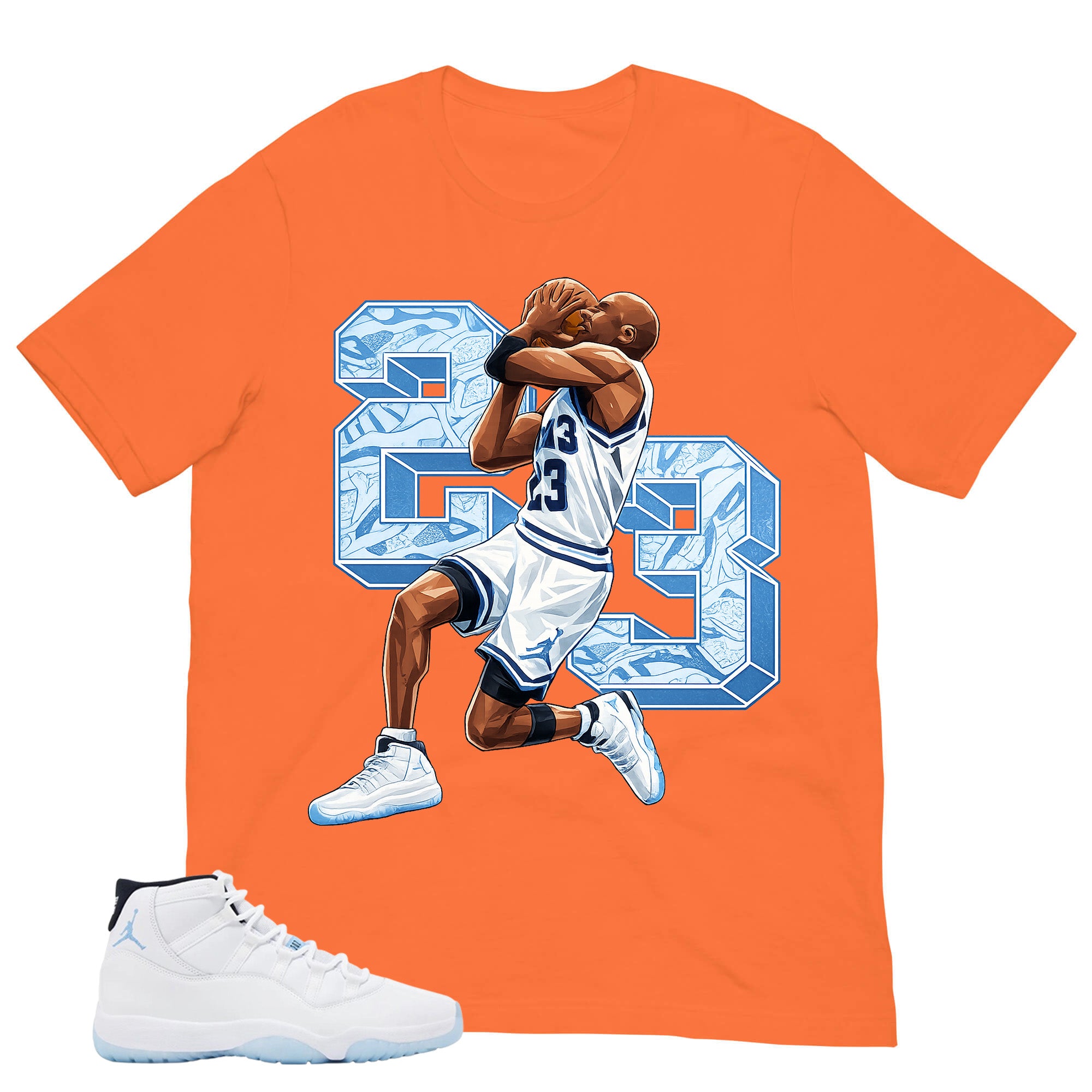 Graphic Tee 23 MJ Flight Shirt - to Matching Air Jordan 11 Legend Blue | Zadago