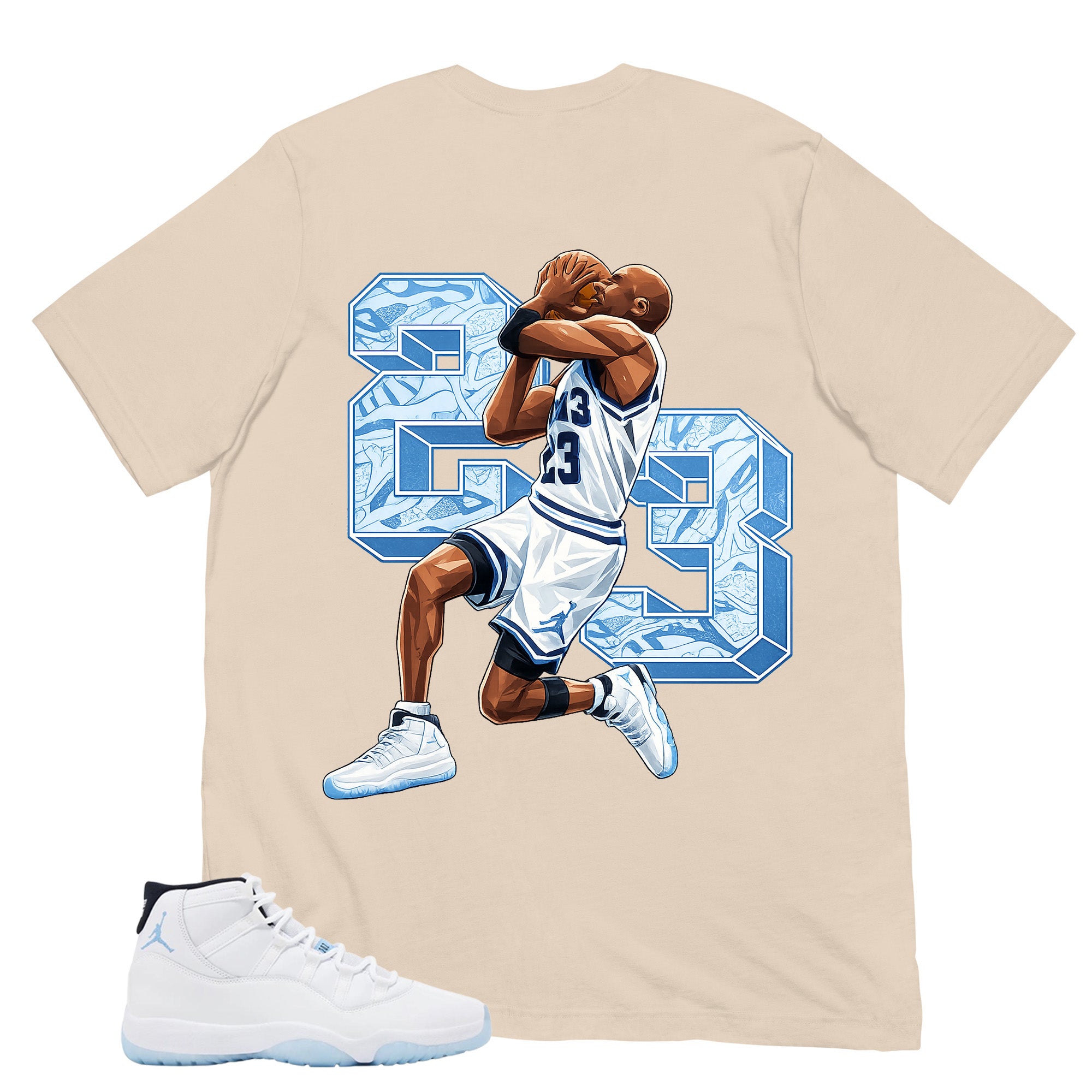 Graphic Tee 23 MJ Flight Shirt - to Matching Air Jordan 11 Legend Blue | Zadago