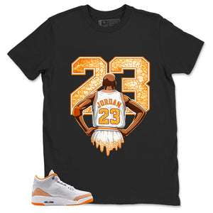 Graphic Tee 23 MJ Shirt - to Matching Air Jordan 3 Orange Citrus | Zadago