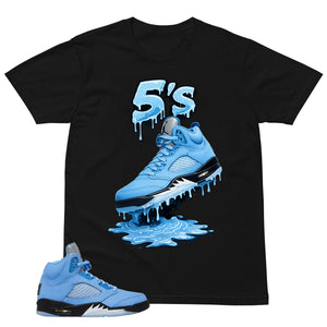 Graphic Tee 5's Dripping Shirt - to Matching Air Jordan 5 UNC | Zadago
