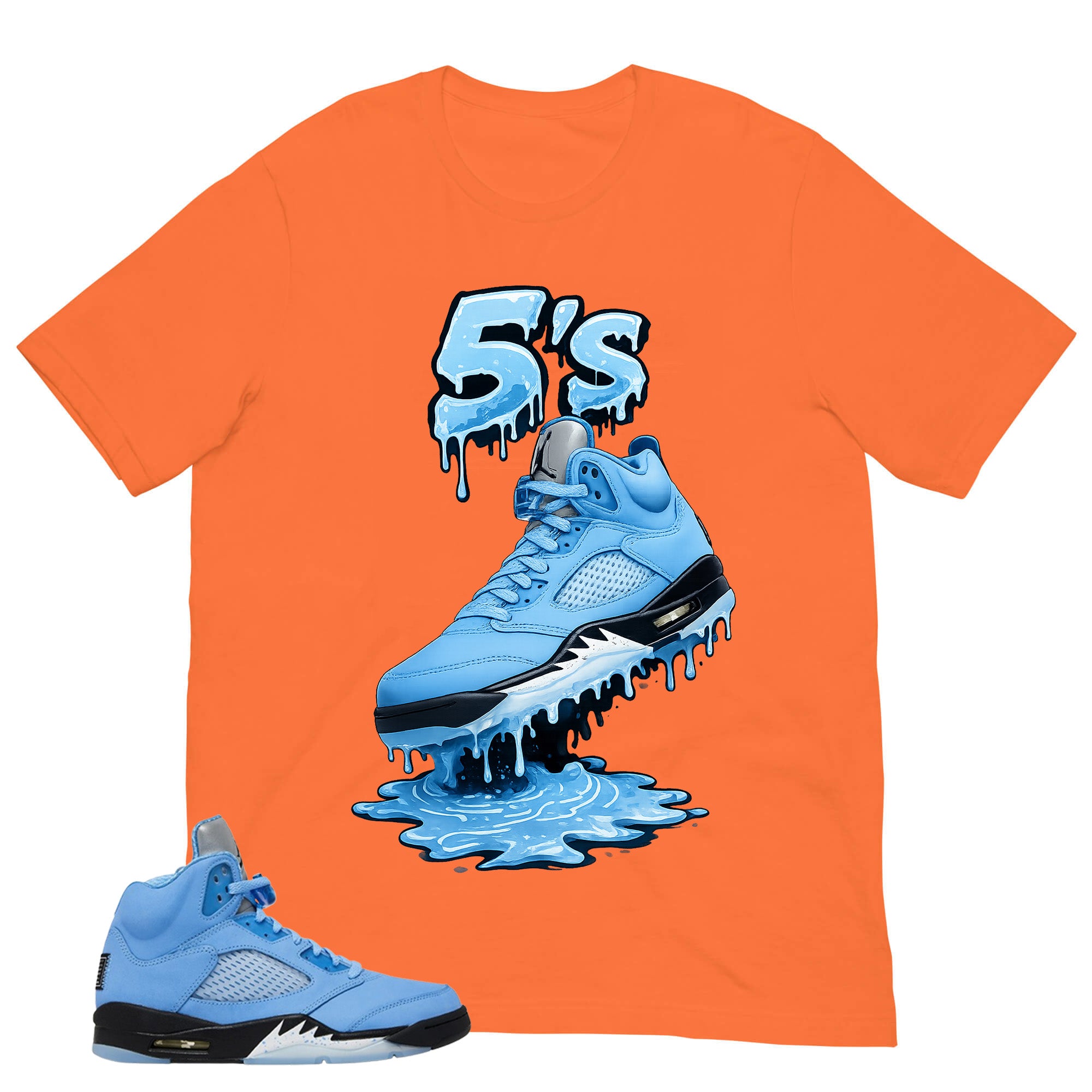 Graphic Tee 5's Dripping Shirt - to Matching Air Jordan 5 UNC | Zadago
