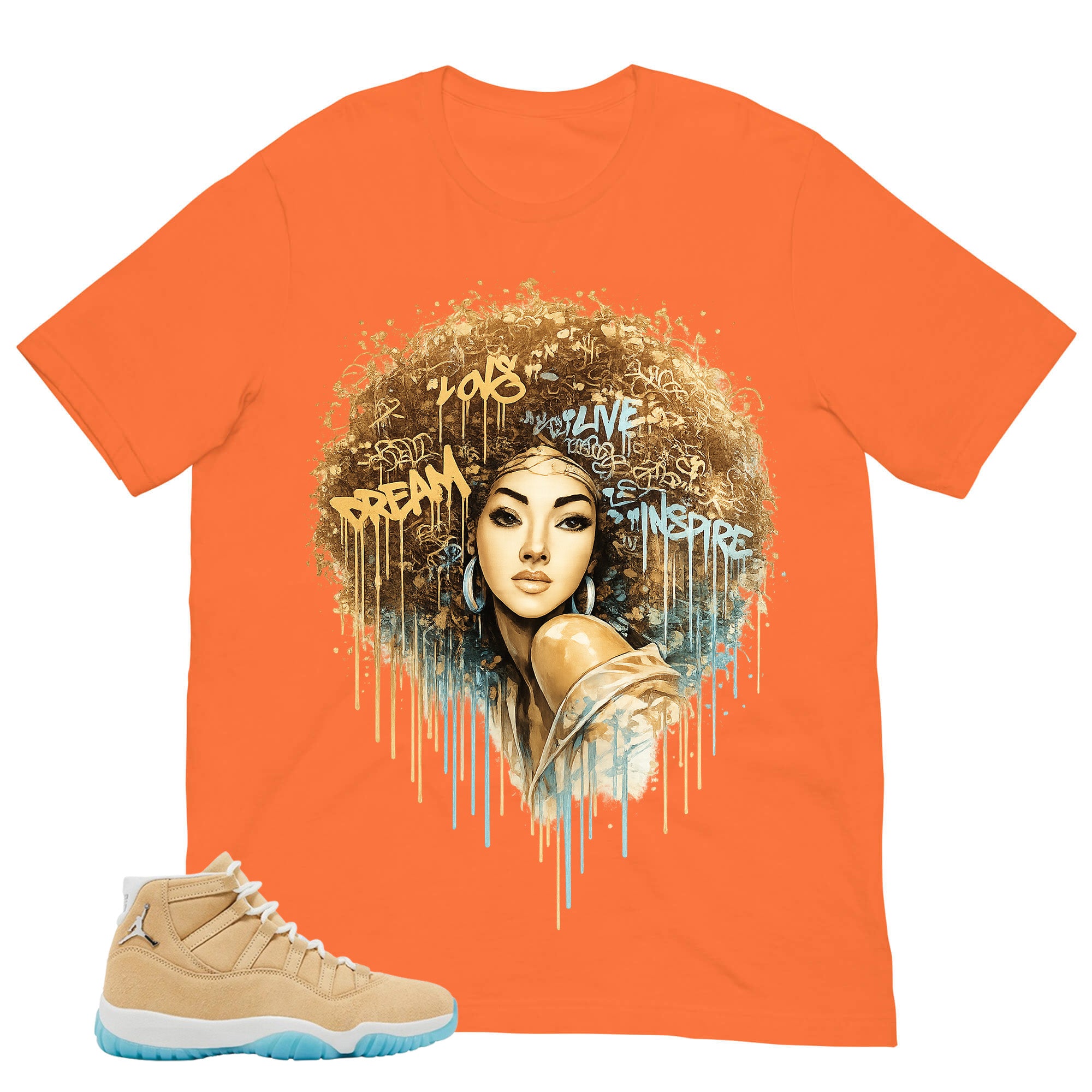 Graphic Tee Afro Queens Shirt - to Matching Air Jordan 11 H-Town | Zadago