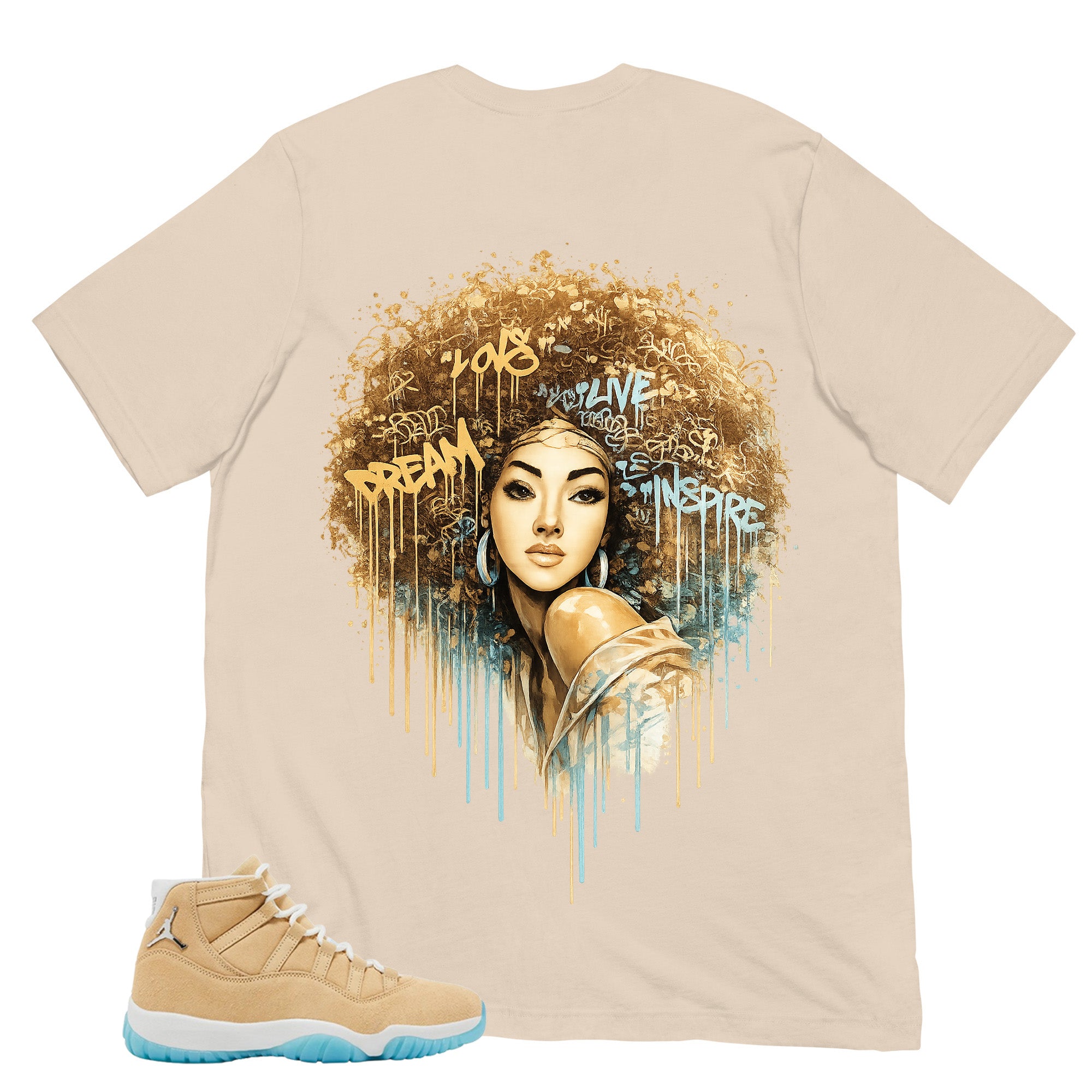 Graphic Tee Afro Queens Shirt - to Matching Air Jordan 11 H-Town | Zadago