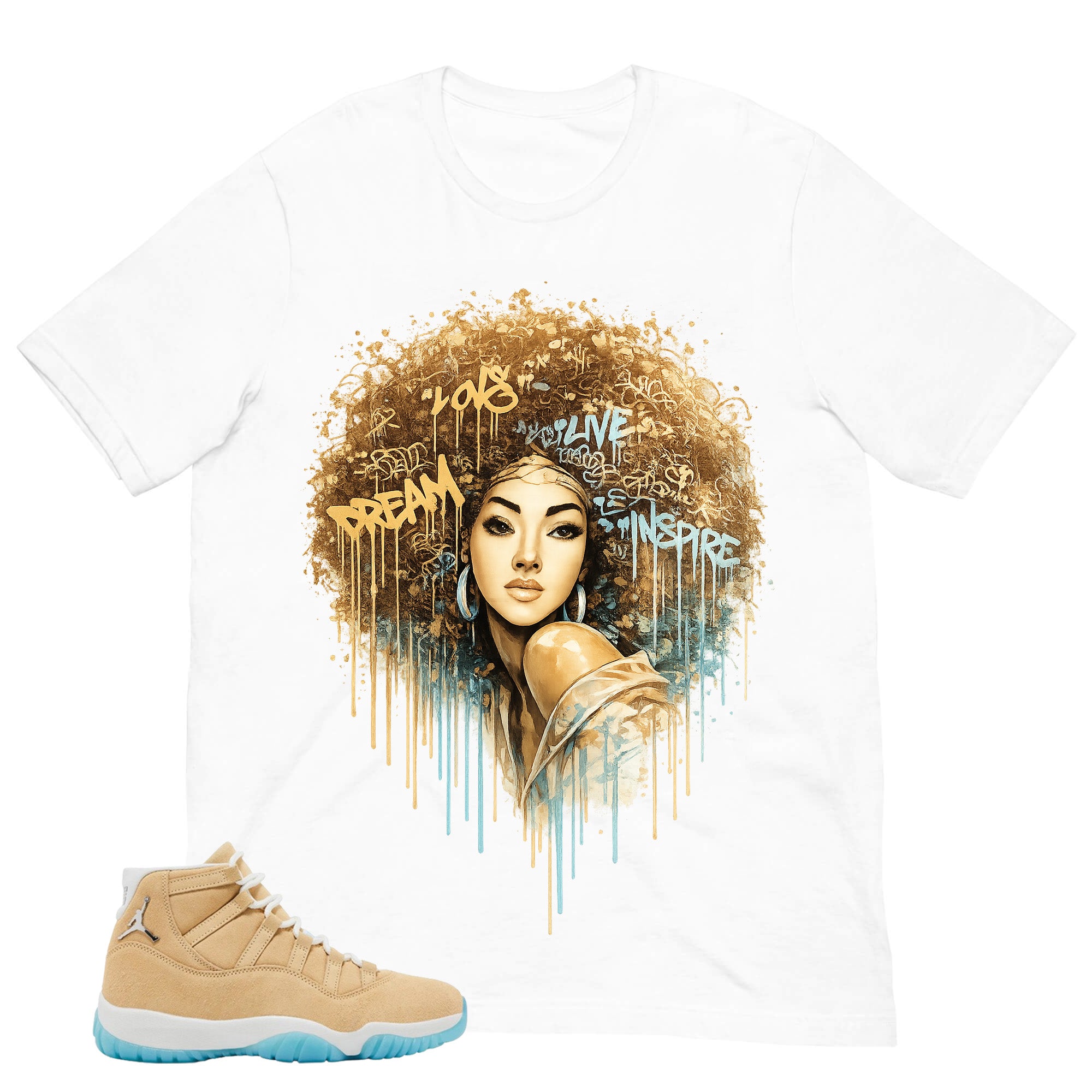 Graphic Tee Afro Queens Shirt - to Matching Air Jordan 11 H-Town | Zadago