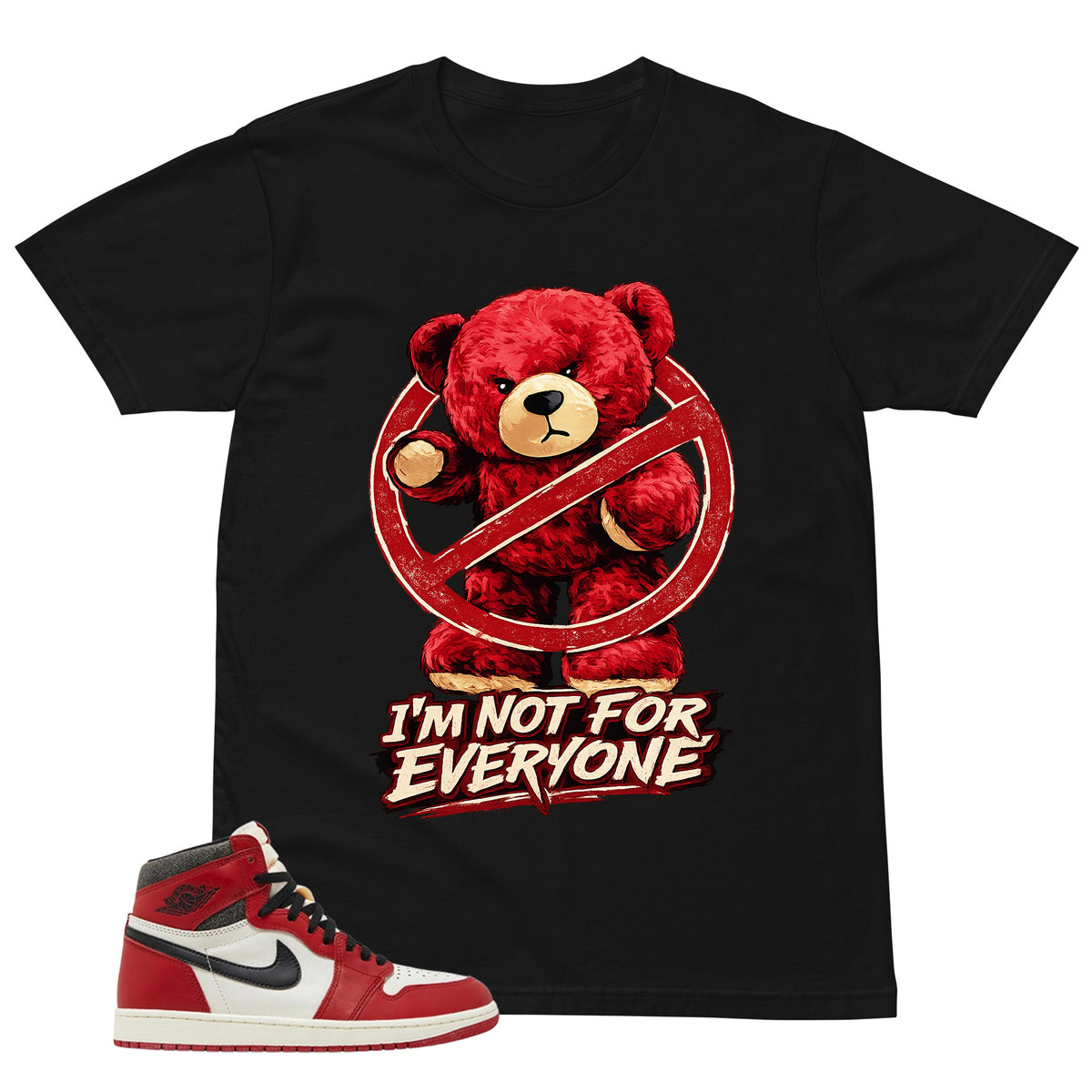Graphic Tee Angry Bear Shirt - to Matching Air Jordan 1 Chicago Lost & Found | Zadago