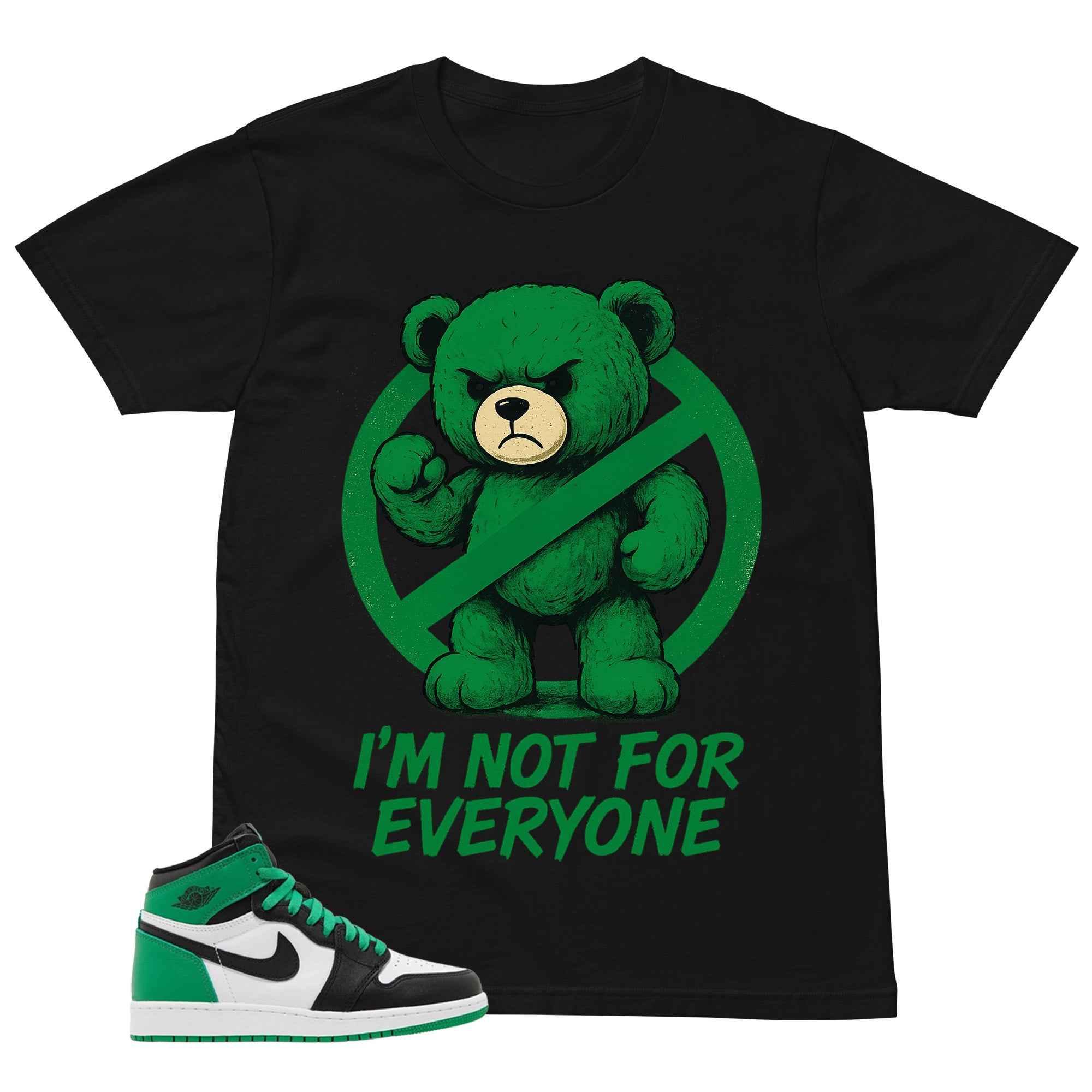 Graphic Tee Angry Bear Shirt - to Matching Air Jordan 1 Lucky Green | Zadago